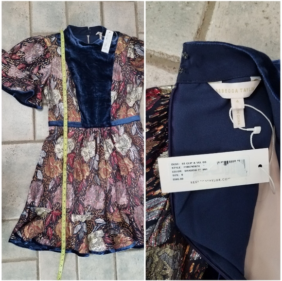 🤑sold🤑REBECCA TAYLOR CLIP DRESS GLISTENING ROSE - Picture 3 of 16